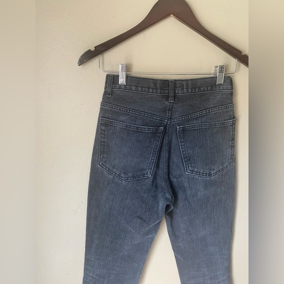 Pixie Market High Rise Black Denim Raw Hem Straight Leg Jeans - Picture 7 of 7